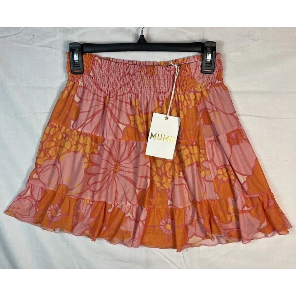 Show Me Your Mumu Velma Skirt Retro Garden Pink Orange Size US Womens Medium NWT